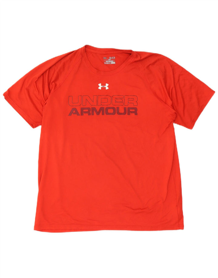 Under Armour Camiseta con gráfico Heat Gear para hombre, talla grande, poliéster rojo