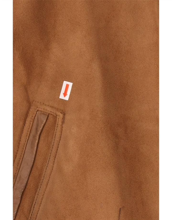 EMPORIO E.G.A Chaqueta bomber de ante para hombre UK 42 XL Beige