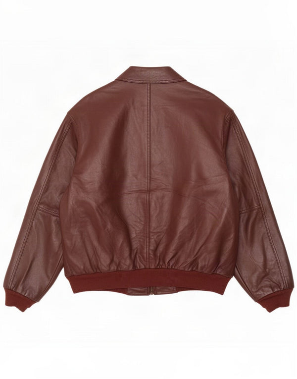 Chaqueta de cuero vintage para hombre UK 44 2XL Marrón
