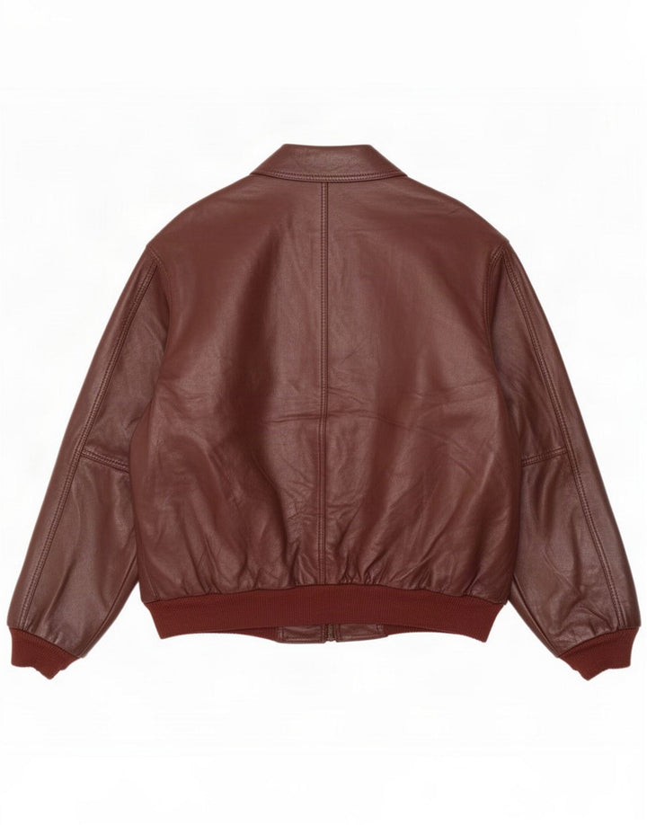 Chaqueta de cuero vintage para hombre UK 44 2XL Marrón