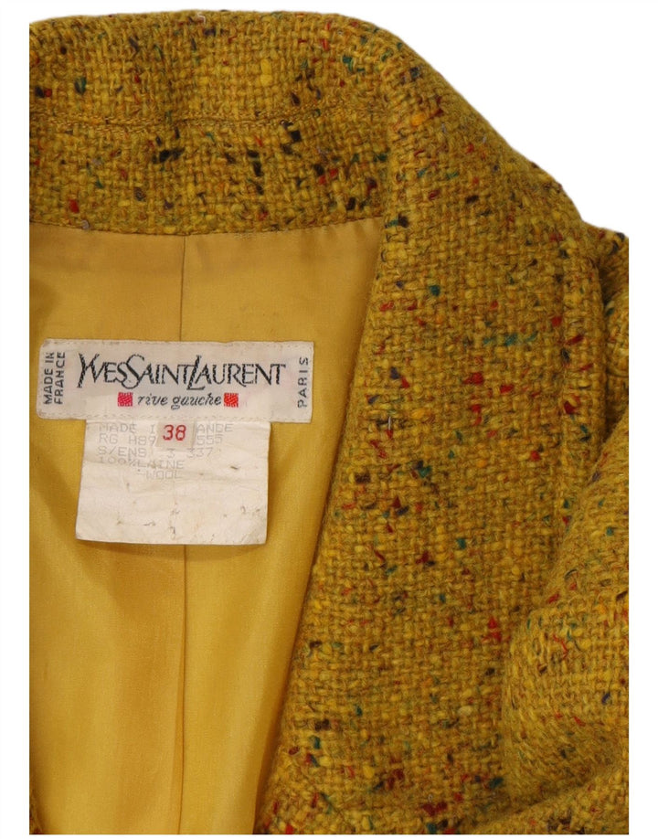 Yves Saint Laurent Chaqueta Blazer para Mujer EU 38 Medio Amarillo Moteado