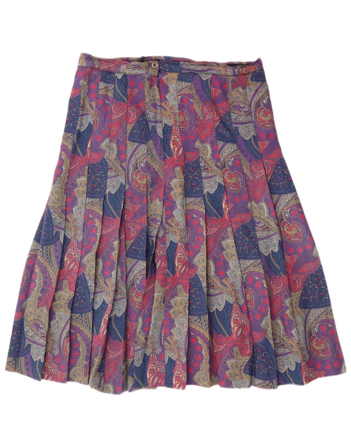 Falda plisada vintage para mujer W32 Paisley multicolor grande