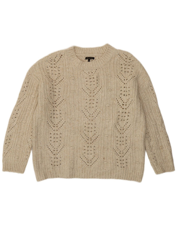 Massimo Dutti Jersey de cuello redondo para mujer UK 46 Large Off White