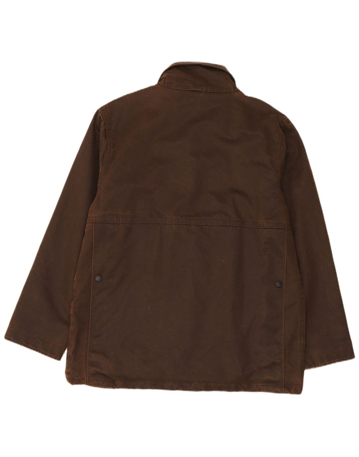 Verney Carron Chaqueta de algodón encerado para hombre Reino Unido 40 Poliéster marrón grande