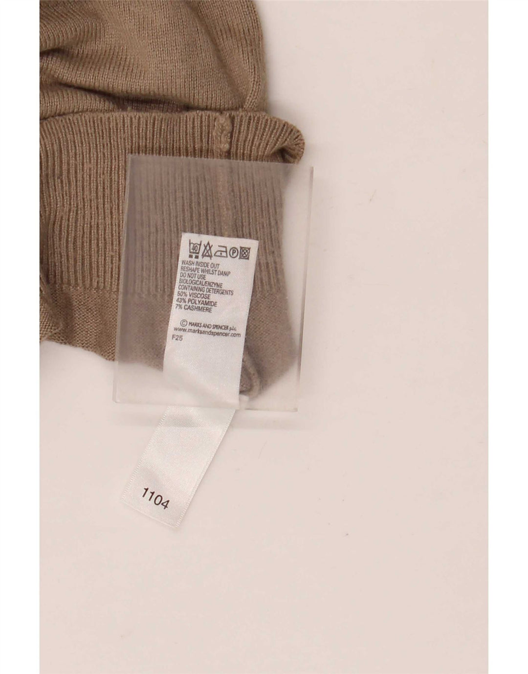 Marks & Spencer Jersey con cuello en V para hombre, talla grande, viscosa marrón