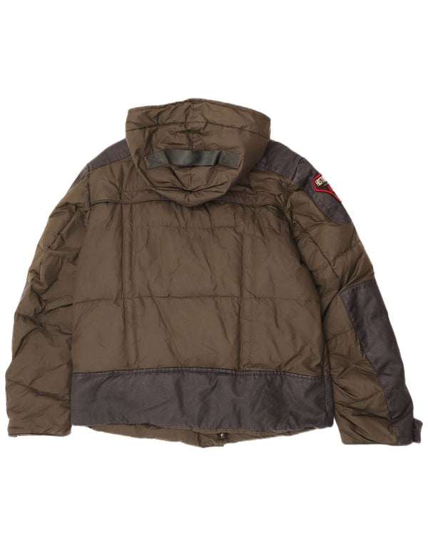 Chaqueta acolchada con capucha para hombre Historic Research UK 40 Large Khaki Colourblock