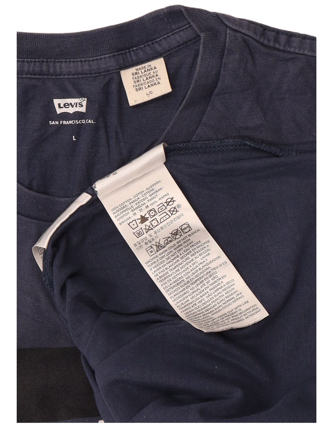 Levi's Camiseta gráfica para hombre Top grande de algodón azul marino