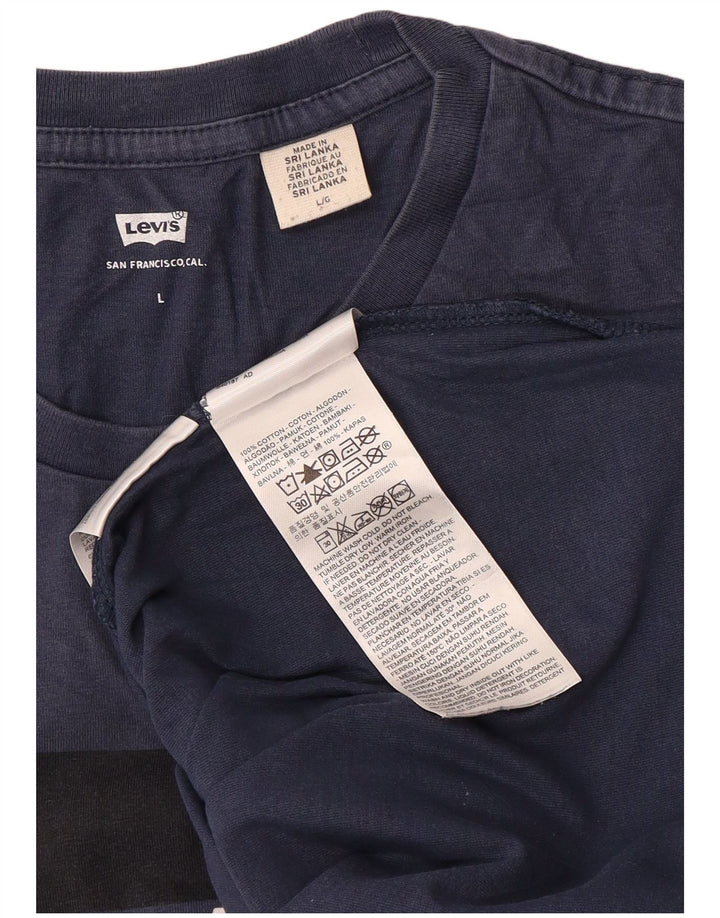 Levi's Camiseta gráfica para hombre Top grande de algodón azul marino