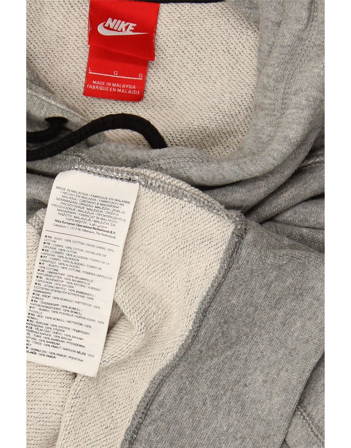 NIKE Jersey con capucha para hombre, talla grande, algodón gris