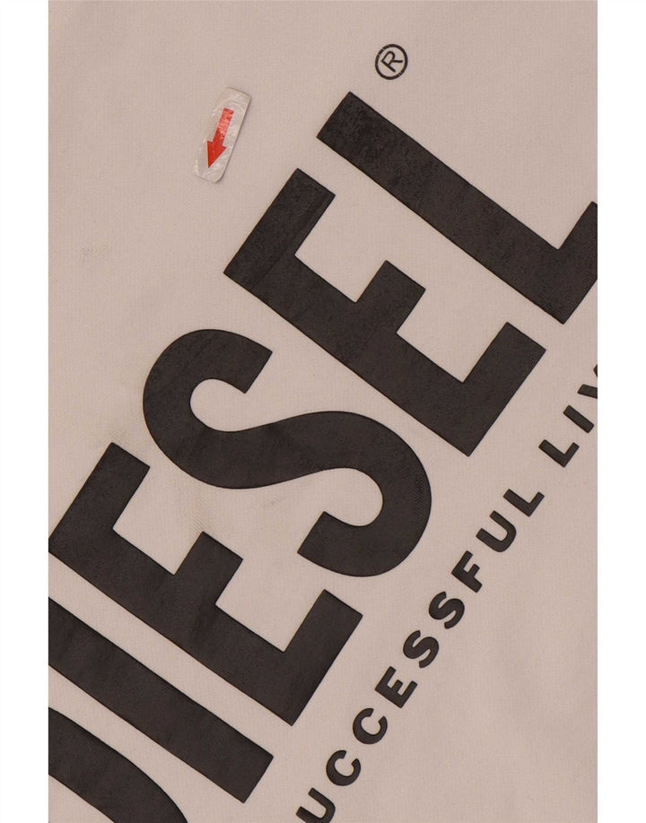 Diesel Hombre Sudadera Gráfica Jersey Grande De Algodón Blanco