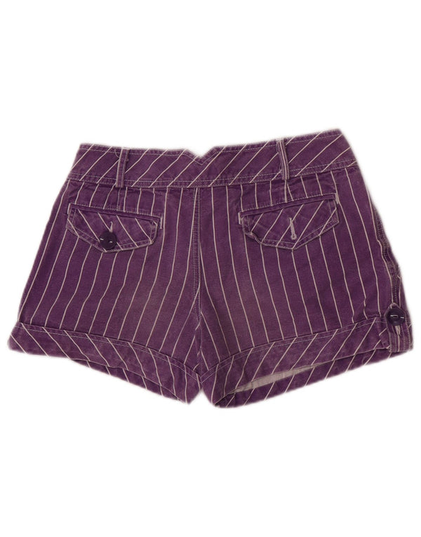 Zara Mujer Trafaluc Shorts Cargo EU 36 XS W26 Algodón A Rayas Púrpura