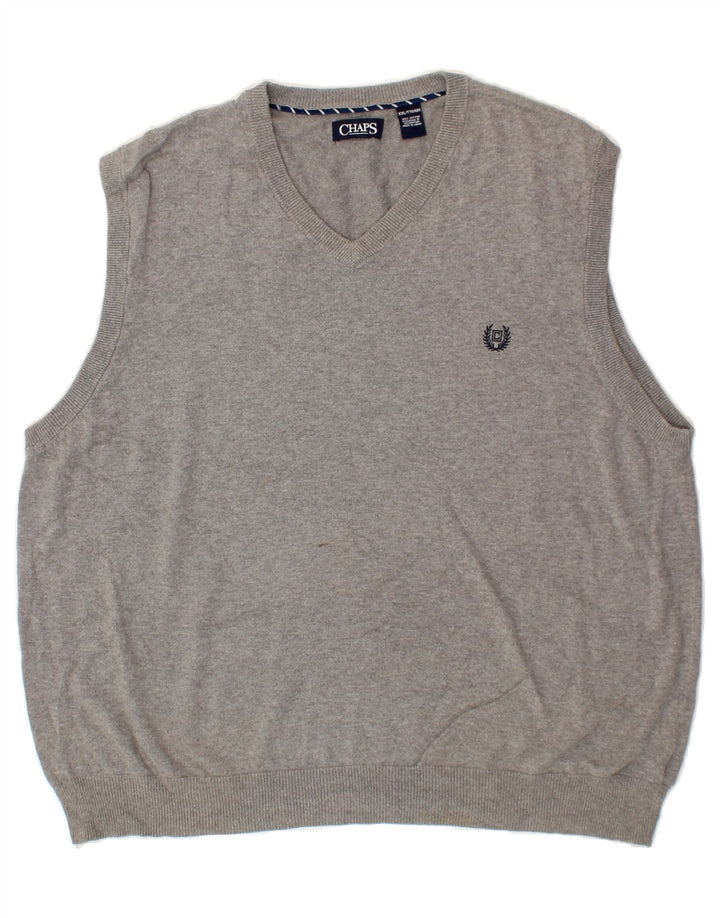 CHAPS Mens Vest Tank Top 2XL Grey Cotton Vintage Chaps and Second-Hand Chaps from Messina Hembry 