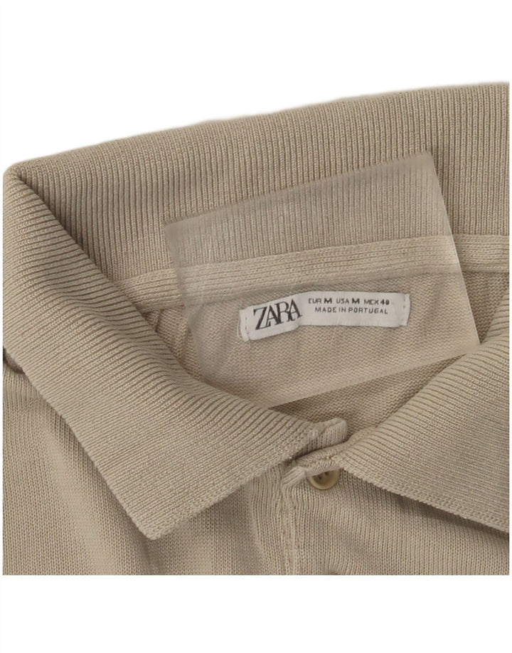 Zara Hombre Polo Manga Larga Gris Medio