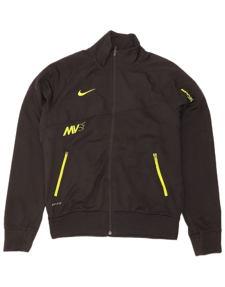 NIKE Mens Dri Fit Graphic Chándal Top Chaqueta Pequeña Poliéster Negro