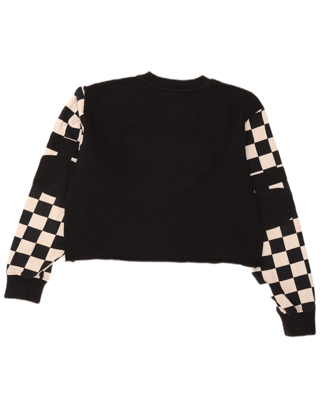 Vans Mujer Crop Graphic Sudadera Jumper UK 44 Mediano Negro Geométrico