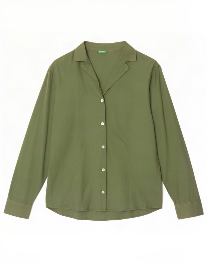 Camisa Benetton Mujer ES 42 Verde Medio