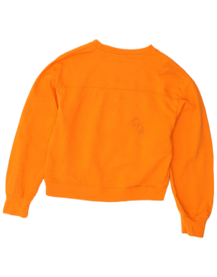 Zara Mujer Crop Oversize Sudadera Jumper UK 10 Small Naranja Poliéster