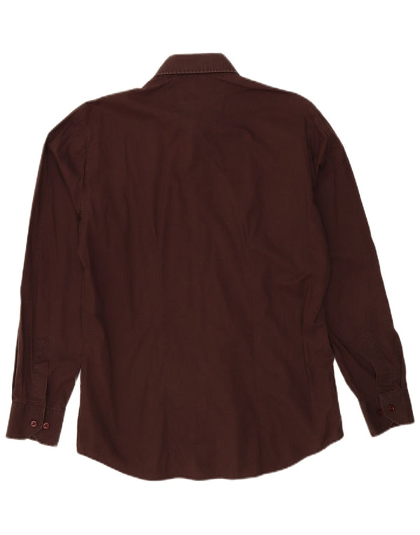 Camisa Hugo Boss Hombre Algodón Marrón Medio