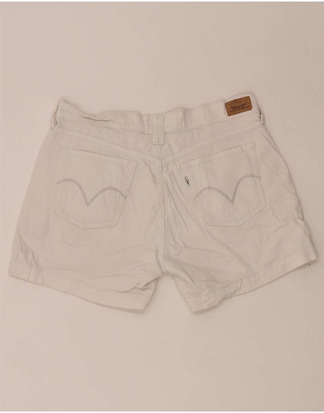 LEVI'S Pantalones cortos de mezclilla 515 para mujer US 8 mediano W30 algodón blanco