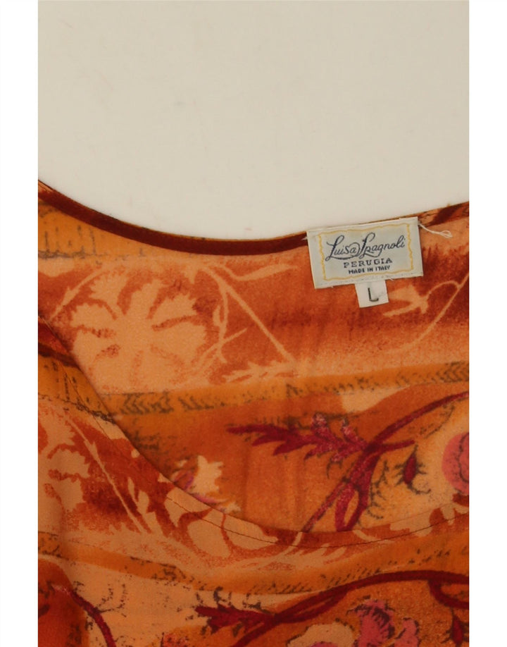 Luisa Spagnoli Blusa para Mujer Top UK 46 Grande Multicolor Floral