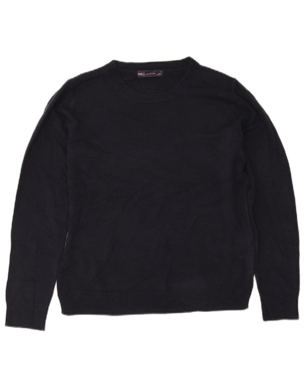 Marks & Spencer - Jersey de cuello redondo para mujer, talla 40, talla M, color azul marino