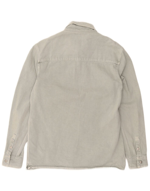 Zara Hombre Camisa Vaquera Relaxed Fit Algodón Gris Medio