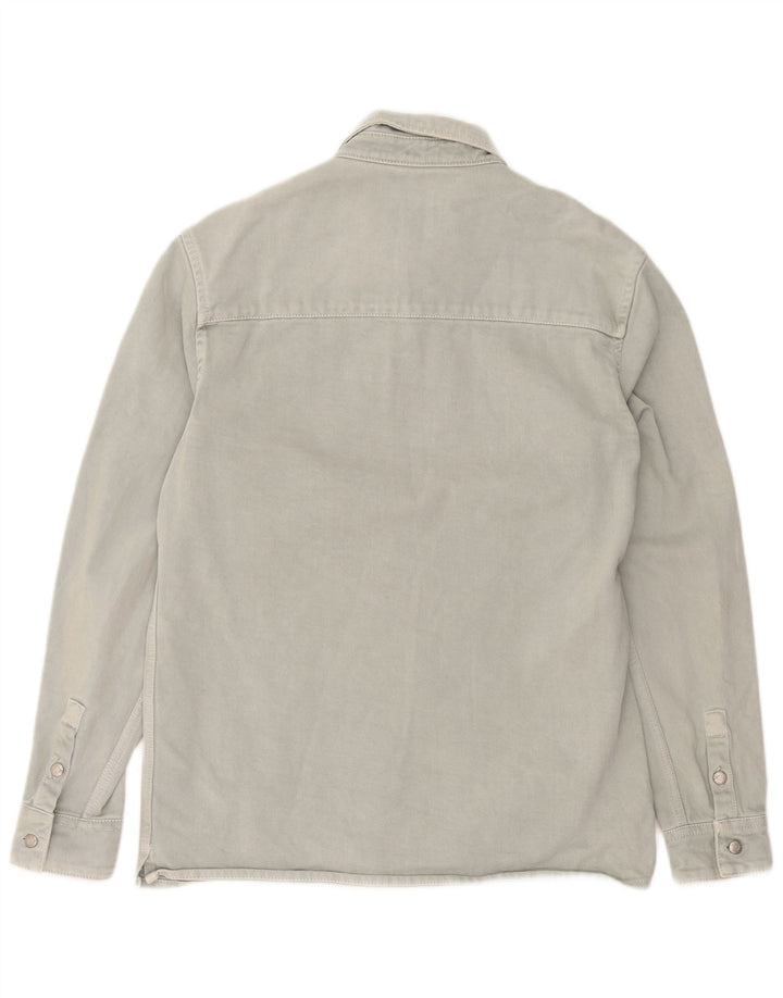 Zara Hombre Camisa Vaquera Relaxed Fit Algodón Gris Medio