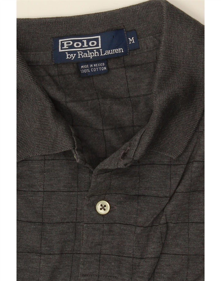 POLO RALPH LAUREN Polo de hombre de algodón a cuadros gris medio