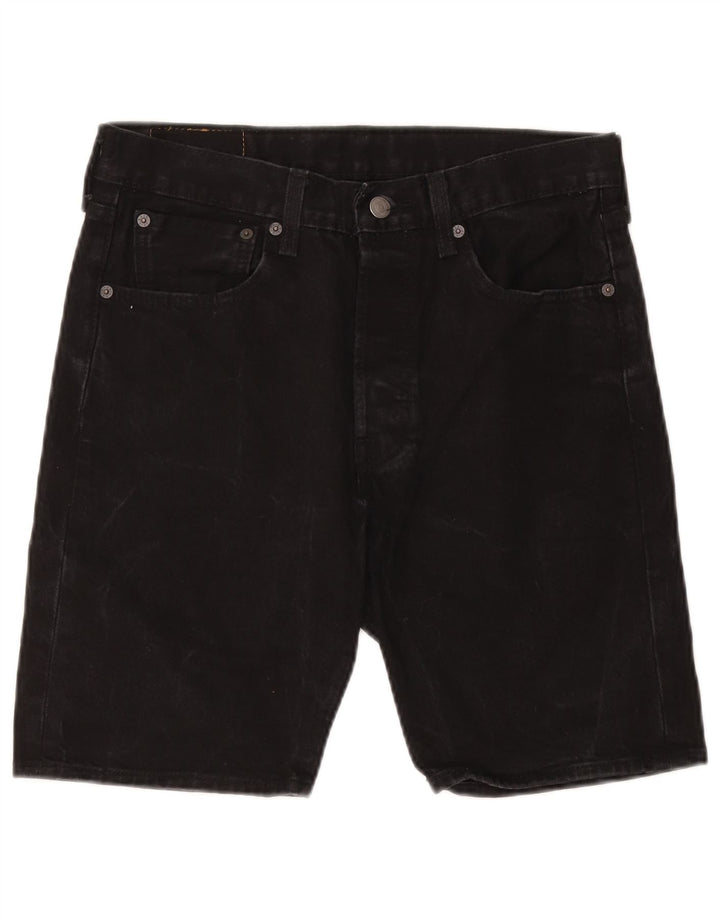 LEVI'S Mens 501 Denim Shorts W31 Algodón Negro Mediano