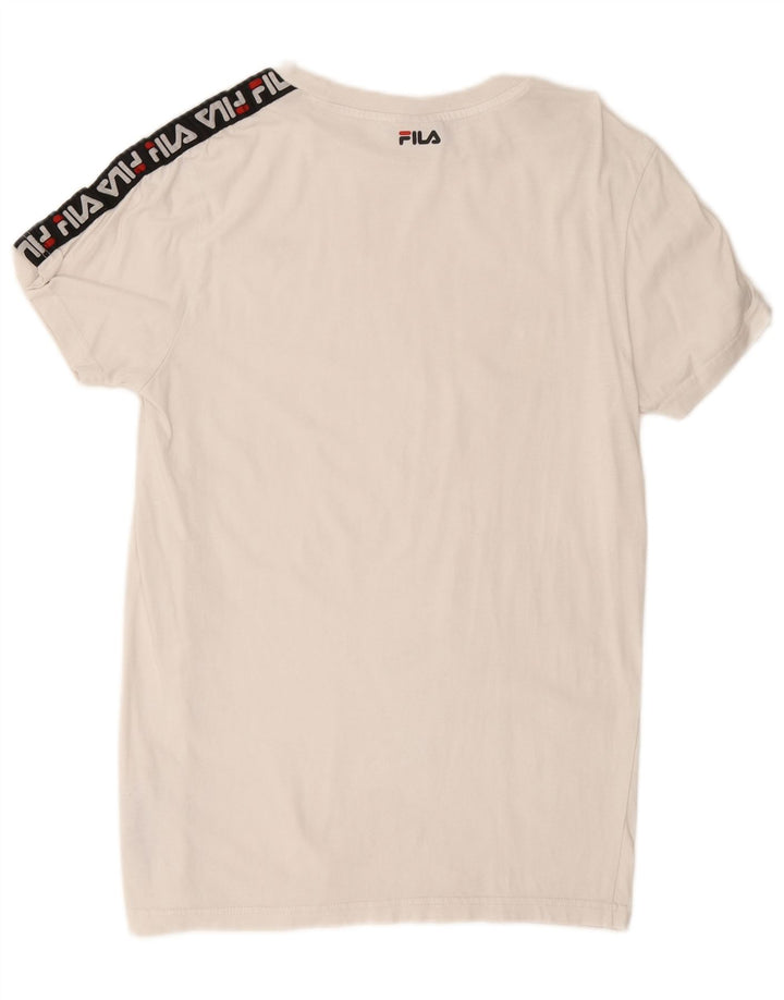 Fila Camiseta gráfica para hombre Top Medium White Cotton