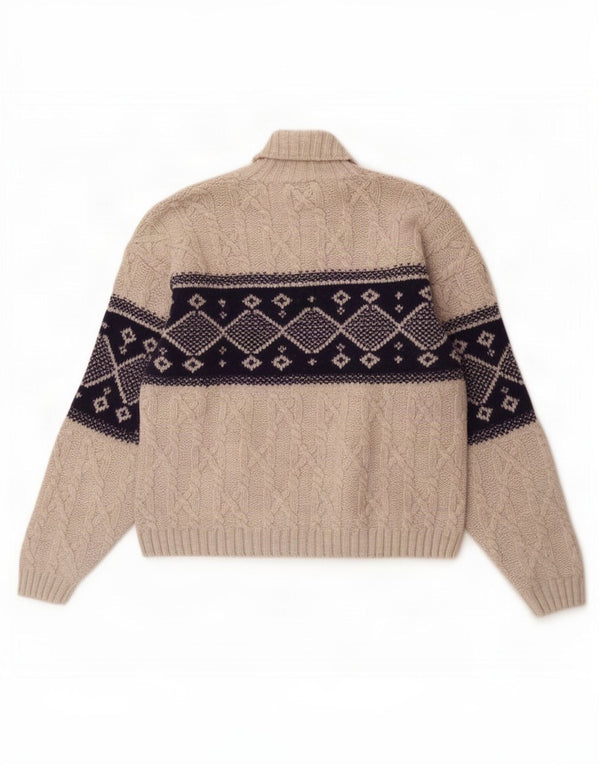Ocean Star Jersey De Cuello Vuelto para Hombre IT 50 Lana Geométrica Gris Medio