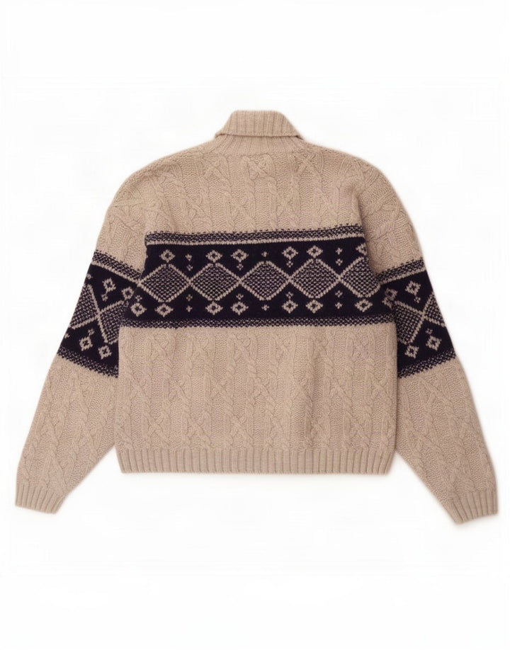Ocean Star Jersey De Cuello Vuelto para Hombre IT 50 Lana Geométrica Gris Medio