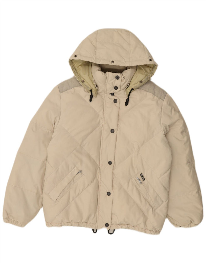 COLMAR Womens Hooded Padded Jacket IT 44 Medium Off White