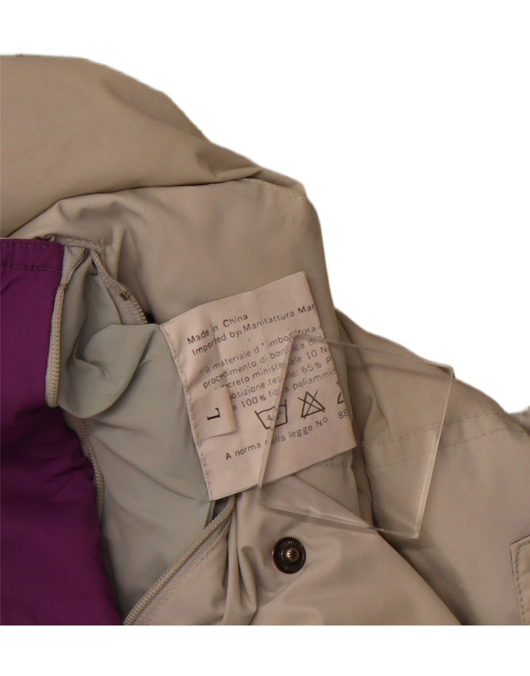 VINTAGE Chaqueta reversible con capucha para mujer Poliéster color beige grande