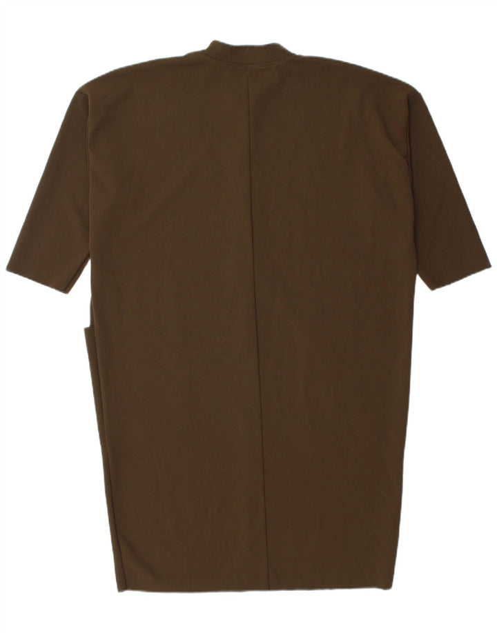 Zara Mujer Vestido Recto Extragrande UK 44 Mediano Caqui