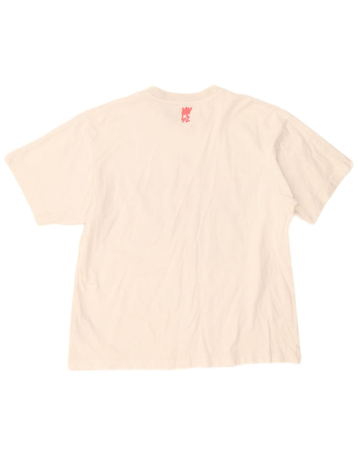 Adidas - Camiseta gráfica para hombre, talla mediana, algodón blanco