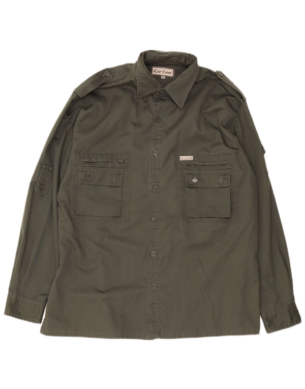 ESSE EMME Camisa militar para hombre Poliéster caqui medio