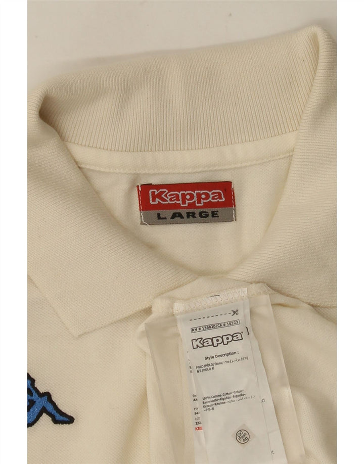 Kappa Polo Hombre Grande Blanco Algodón