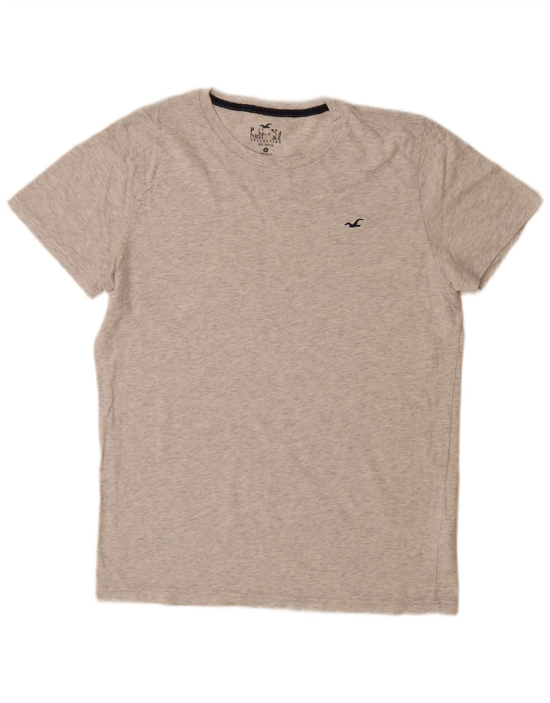 HOLLISTER Camiseta para hombre Top de algodón moteado gris medio