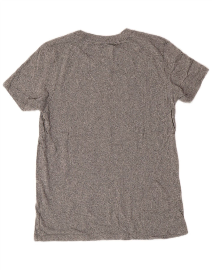 Converse Mujer Camiseta Gráfica Top UK 12 Algodón Gris Medio