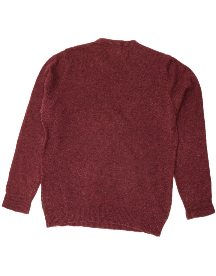 Marks & Spencer Jersey de cuello redondo azul Harbour para hombre, color burdeos medio