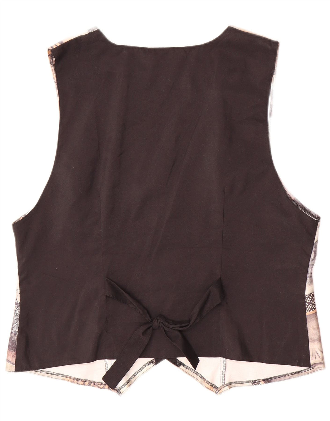 VINTAGE Chaleco de patrón abstracto para mujer EU 44 Poliéster marrón grande
