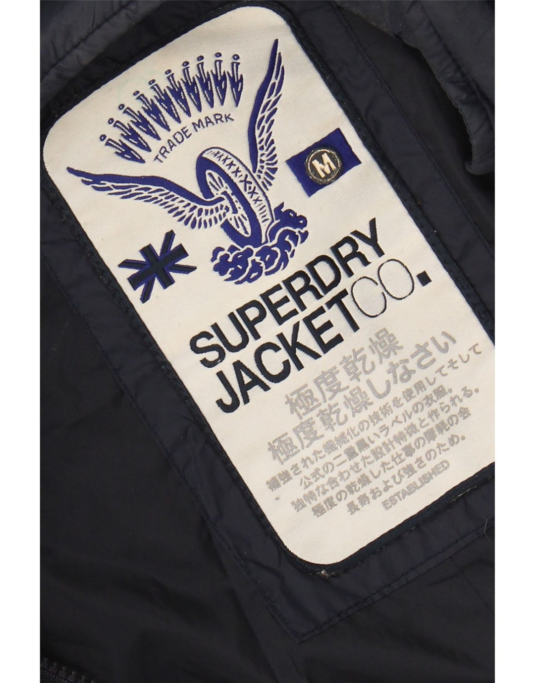 Superdry Chaqueta Acolchada Mujer UK 40 Mediano Azul Marino
