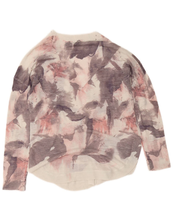 Marks & Spencer Suéter Cárdigan con Patrón Abstracto para Mujer UK 44 Rosa Mediano