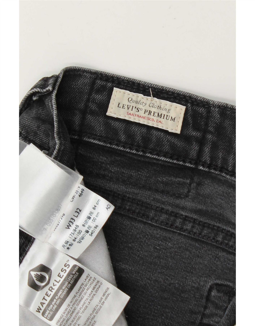 Levi's Vaqueros ajustados para hombre W33 L32 Algodón gris