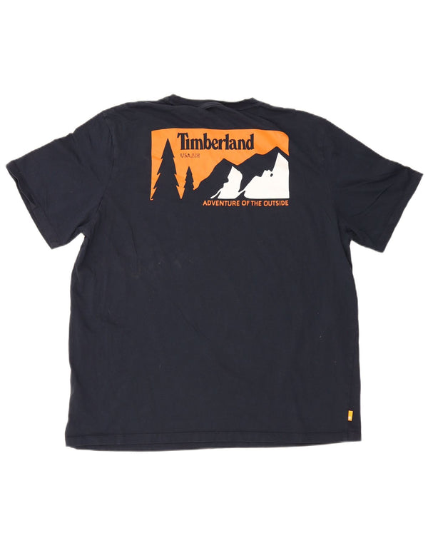 Timberland Camiseta gráfica de corte regular para hombre Top 2XL Algodón azul marino