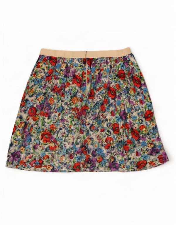 Topshop Minifalda para mujer UK 12 Medium W28 Viscosa floral multicolor