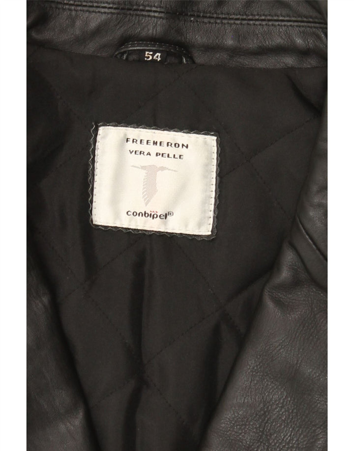 Conbipel Hombre Free Heron Abrigo De Cuero IT 54 XL Cuero Negro