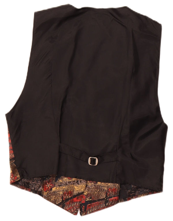 Vintage mujer chaleco Reino Unido 14 gran patchwork multicolor