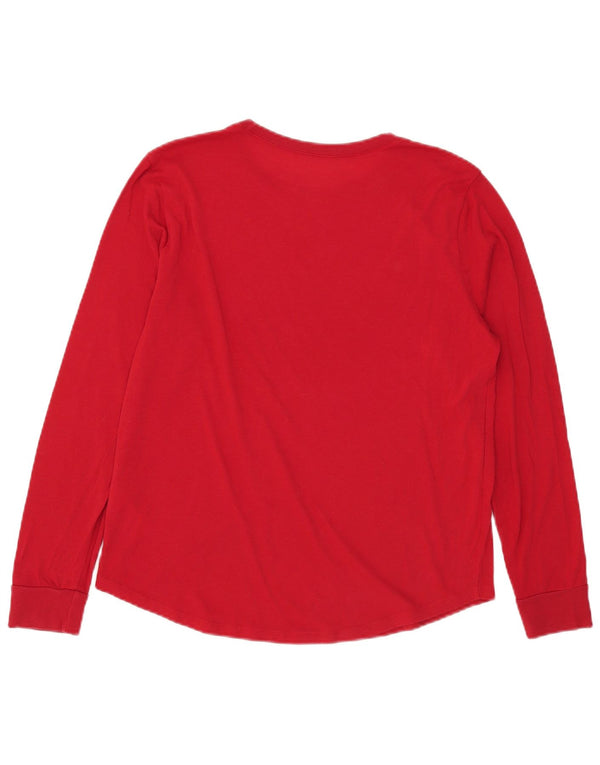 Hollister Hombre Graphic Top Manga Larga Pequeño Algodón Rojo